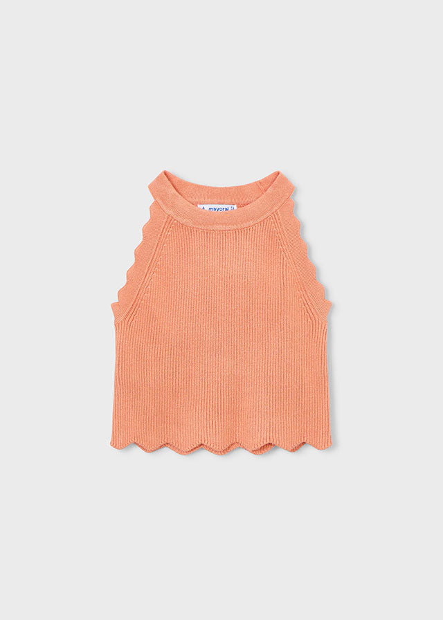 TOP IN FILO DI COTONE COLOR SALMONE