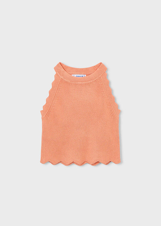 TOP IN FILO DI COTONE COLOR SALMONE