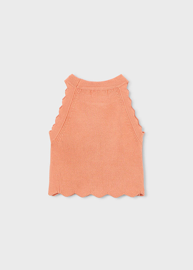 TOP IN FILO DI COTONE COLOR SALMONE