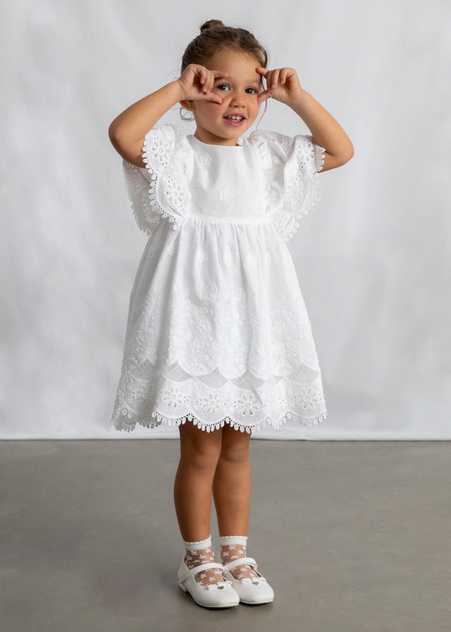 ABITO CON MACRAME' DI PIZZO BIANCO