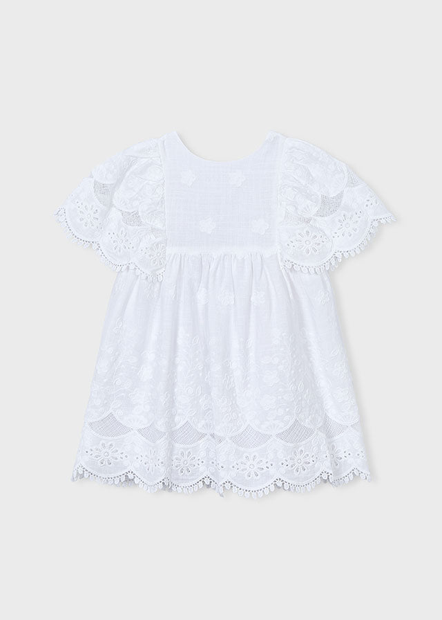 ABITO CON MACRAME' DI PIZZO BIANCO