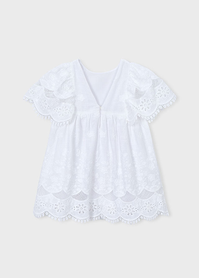 ABITO CON MACRAME' DI PIZZO BIANCO