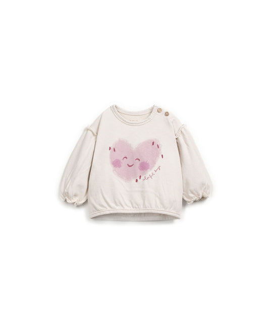 T-SHIRT MANICA LUNGA STAMPA CUORE