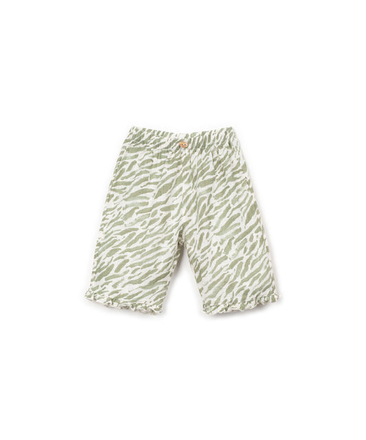 PANTALONE EFFETTO ZEBRA VERDE
