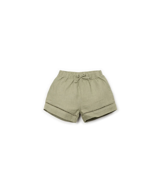 SHORTS VERDI IN LINO