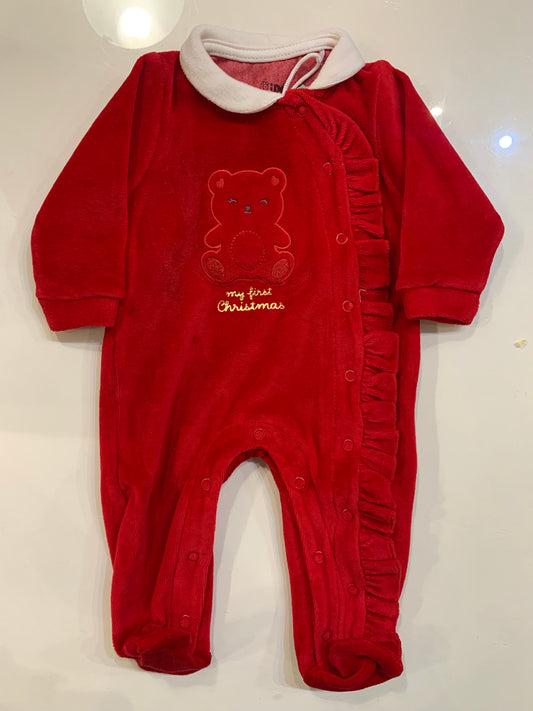 TUTINA NEW BORN NATALIZIA CON COLLETTO BIANCO, ROUGE E TEDDY CENTRALE