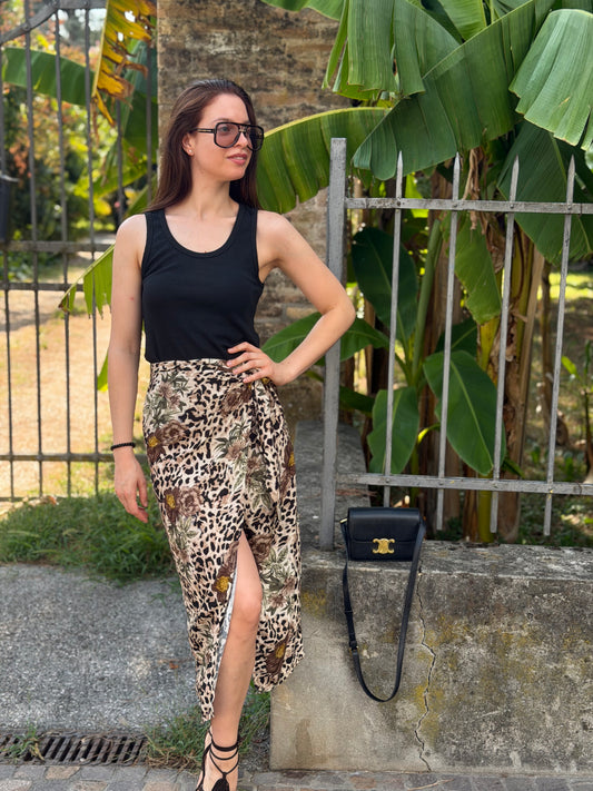 Gonna pareo stampa animalier