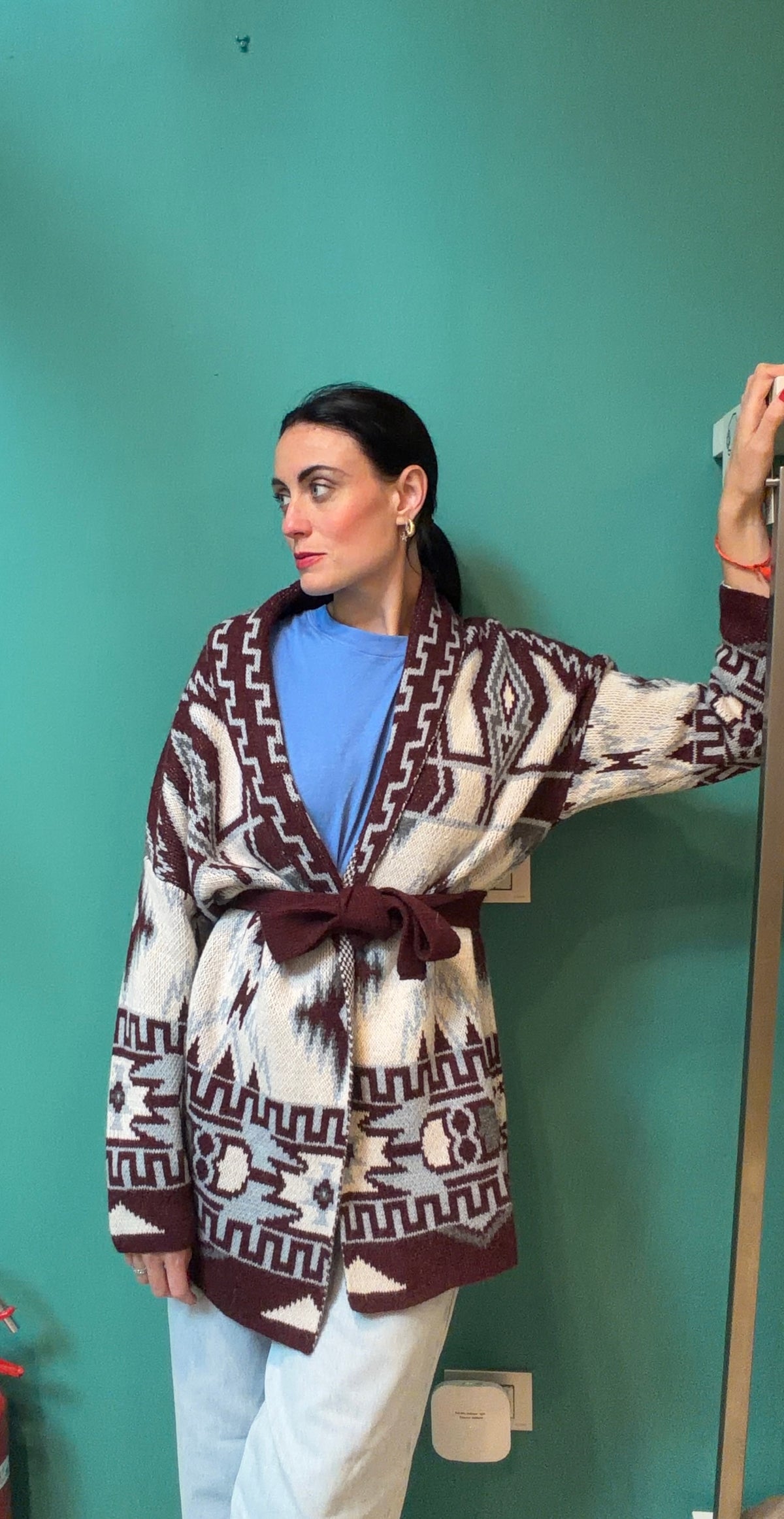 Cardigan stampa etnica
