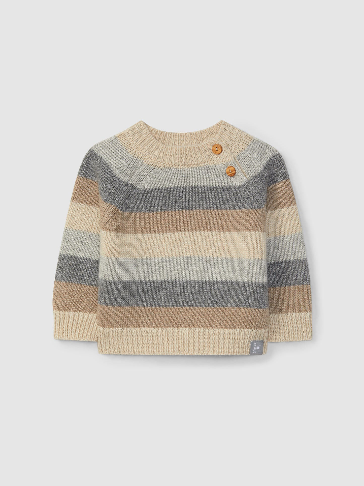 MAGLIONE RIGONE AZZURRO, GRIGIO E BEIGE