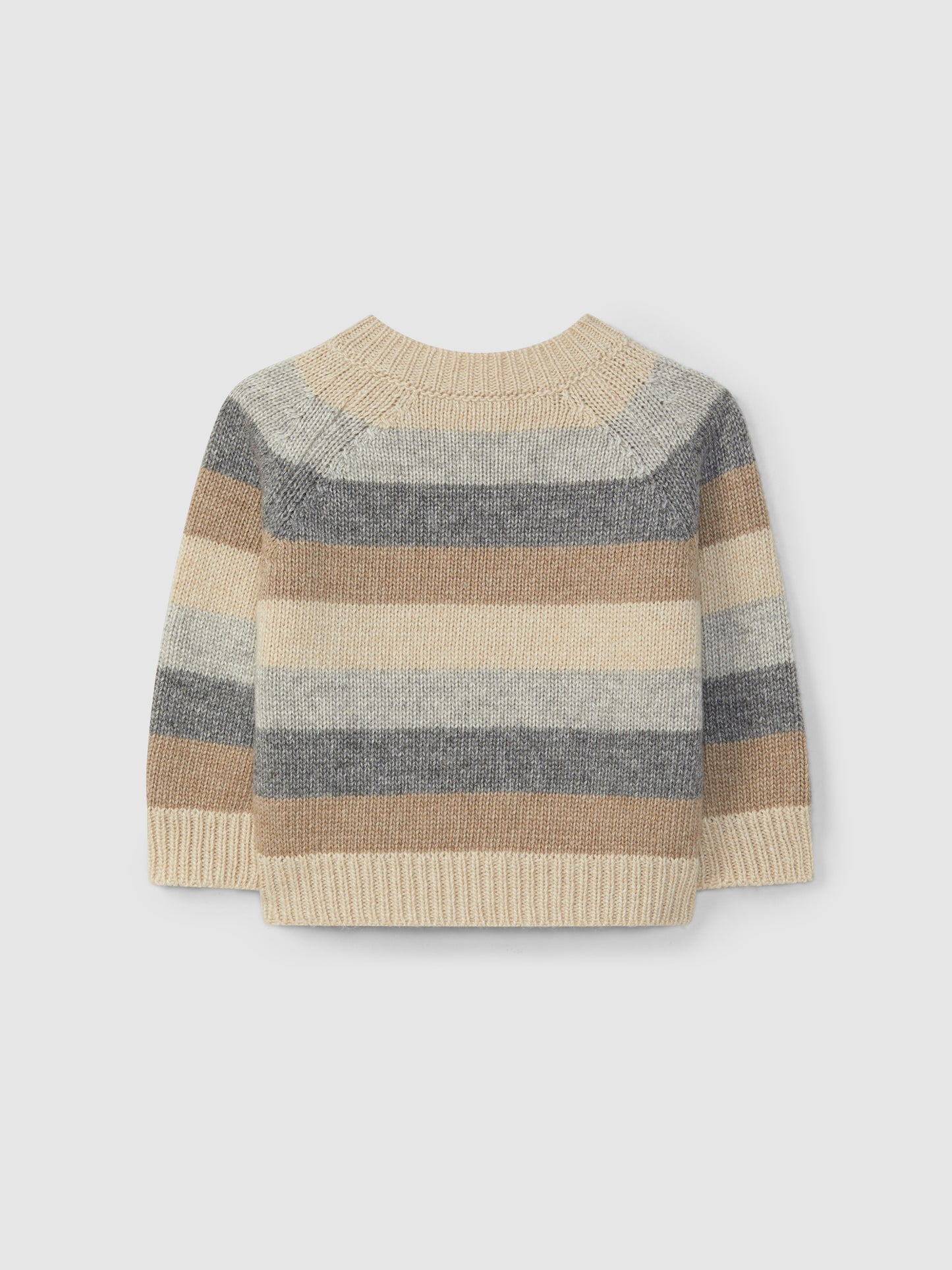 MAGLIONE RIGONE AZZURRO, GRIGIO E BEIGE