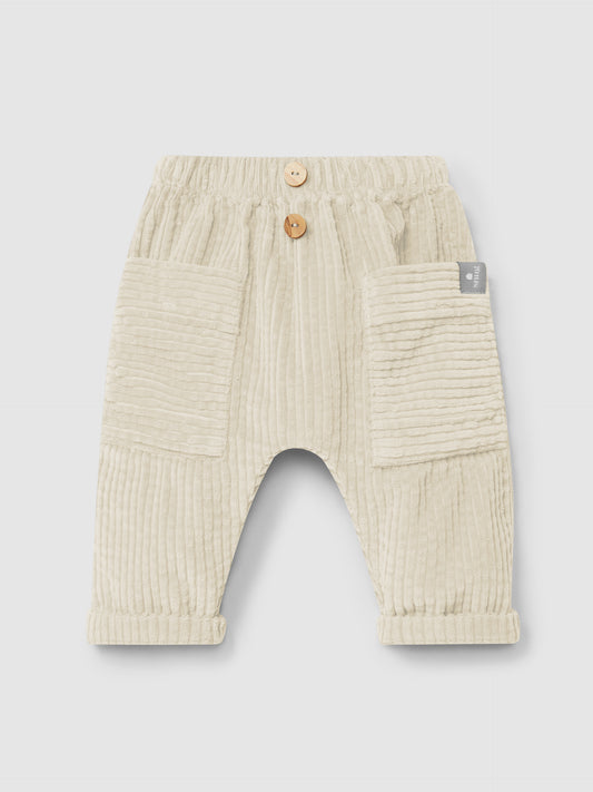 PANTALONE DI VELLUTO SABBIA CON COSTINA ROBUSTA