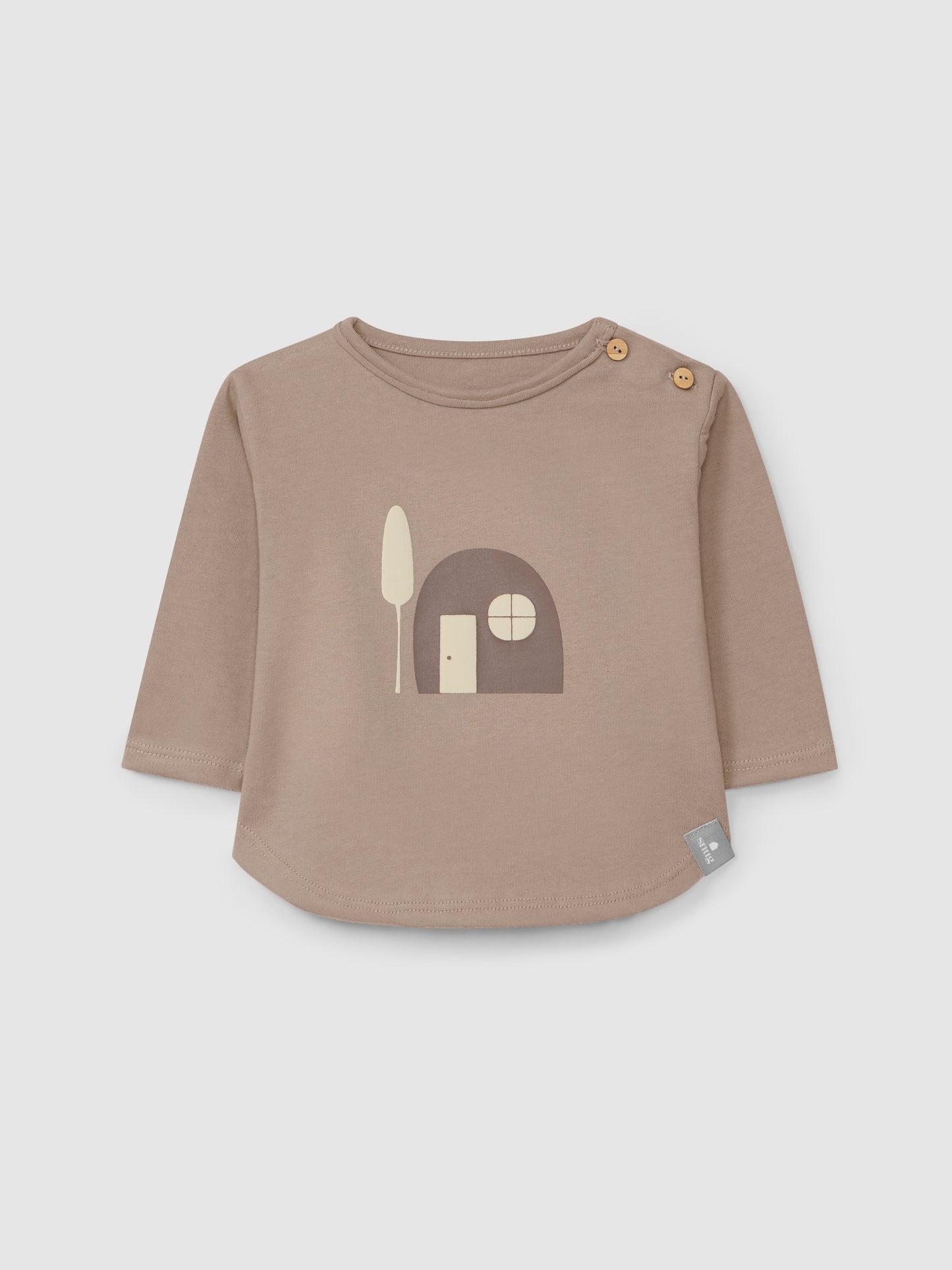 T-SHIRT MANICA LUNGA STAMPA CASETTA COLOR ROSA ANTICO