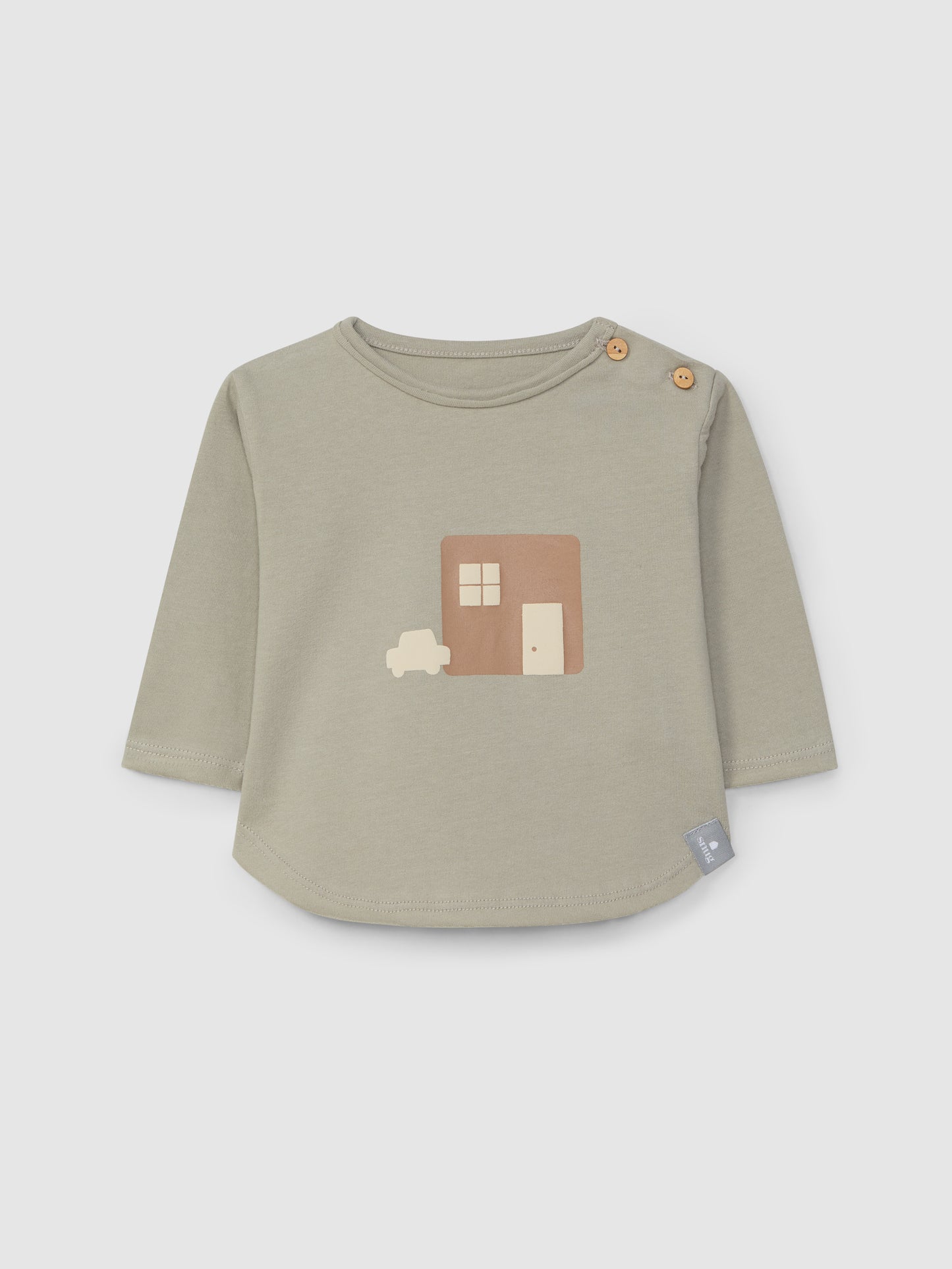 T-SHIRT MANICA LUNGA  TAUPE CON CASETTA