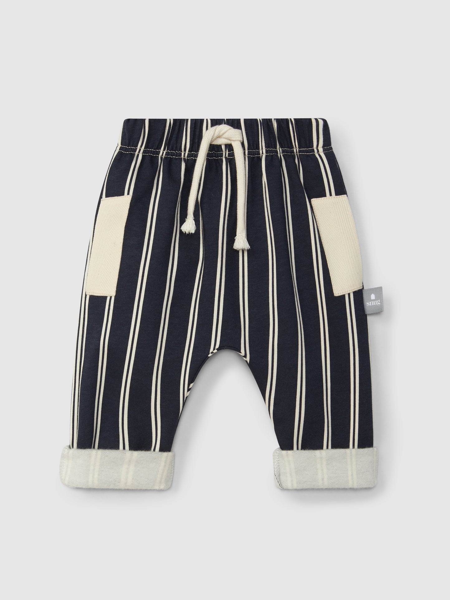 PANTALONE GESSATO BLU E BIANCO