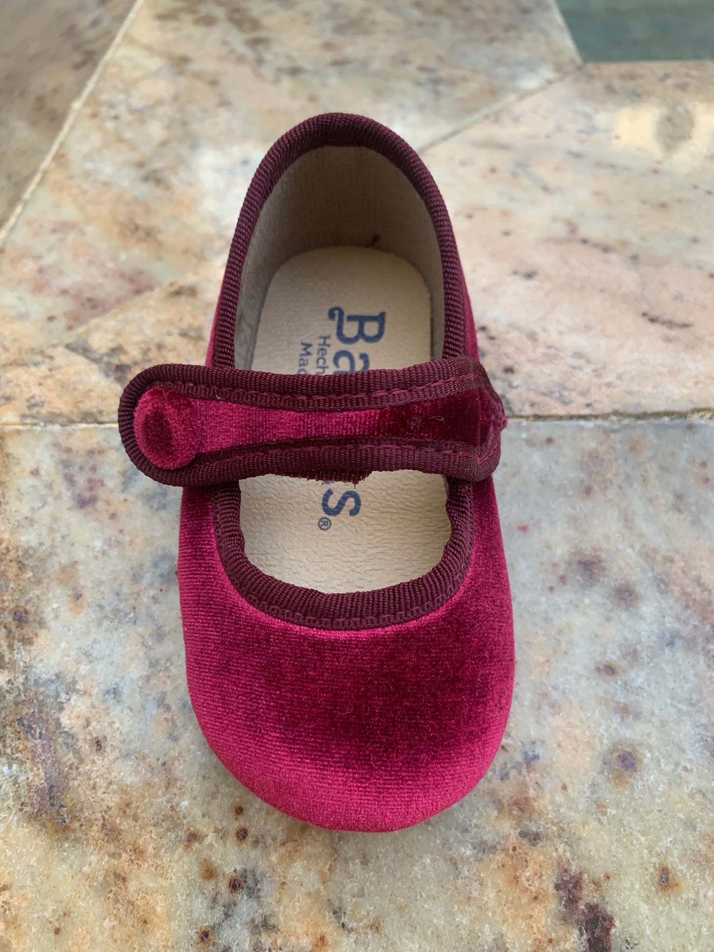 SCARPE BALLERINE IN VELLUTO CON BOTTONE