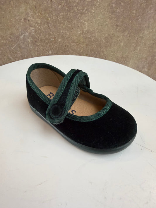 Ballerina di velluto verde bosco con strappo