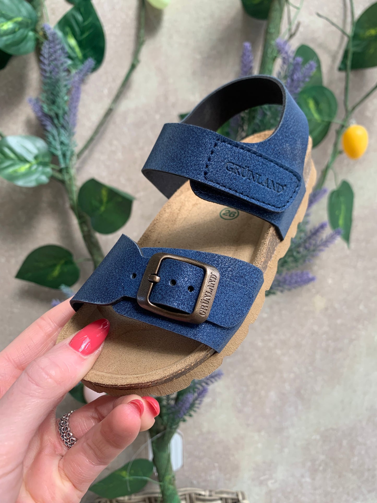 SANDALO IN PELLE COLOR BLU DENIM