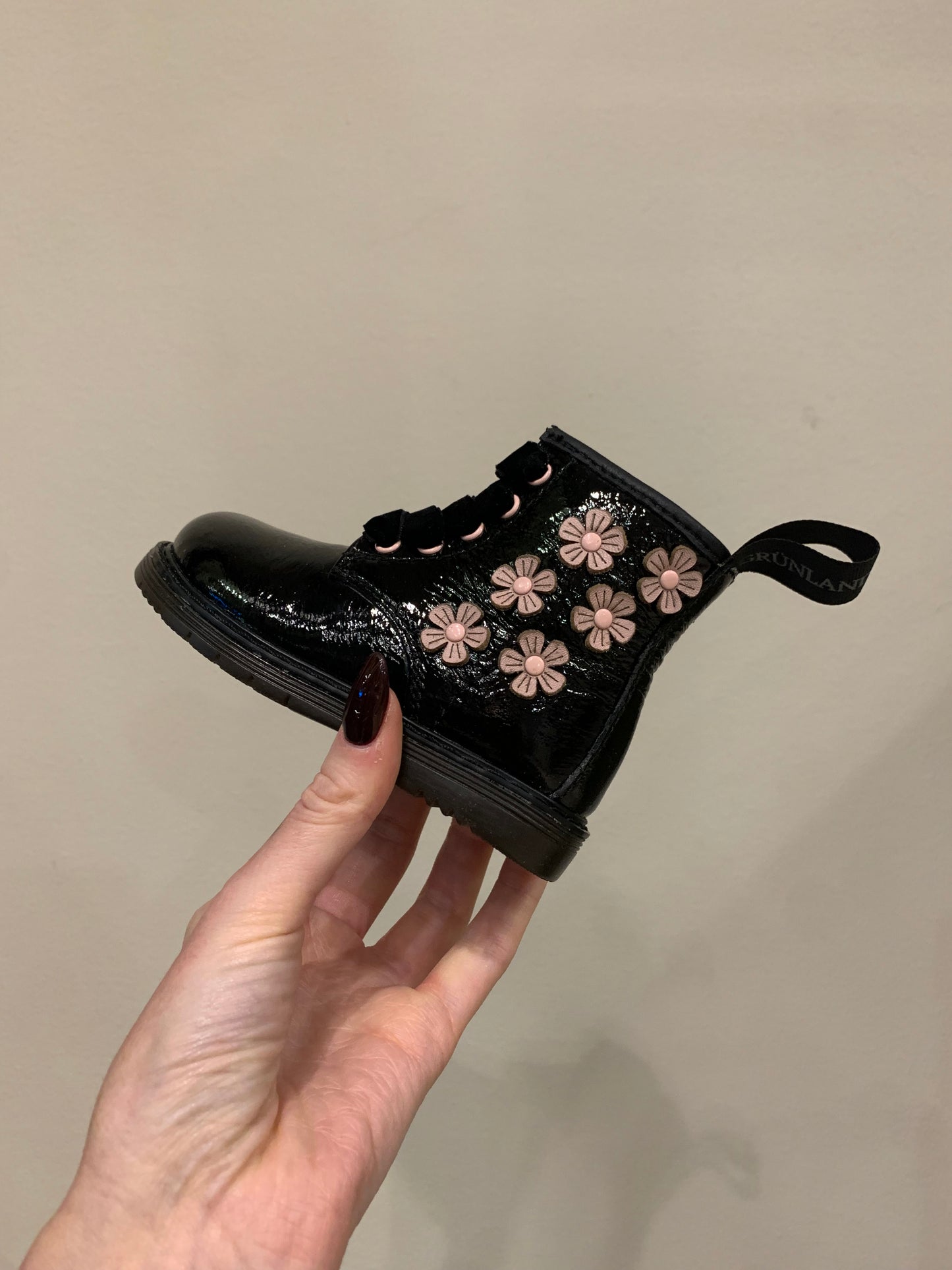 STIVALETTI DI PELLE STAMPA MARGHERITA