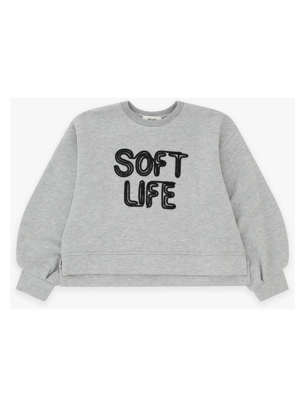 FELPA GIROCOLLO GRIGIA CON SCRITTA SOFT LIKE