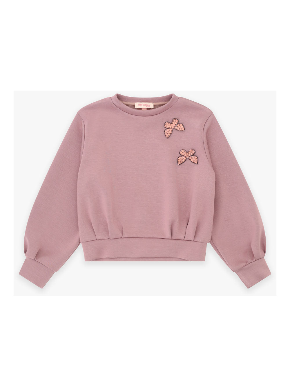 FELPA FARFALLE TONALITA MALVA