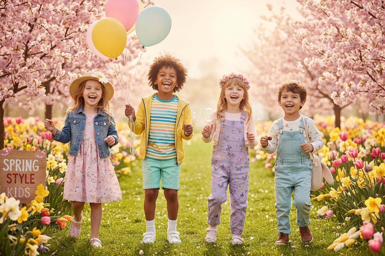 Banner abbigliamento bambini primavera